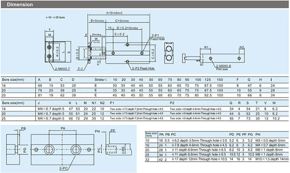 Tn20 Series Pneumatic Double Piston Tn Air Pressure Pneumo Cylinder