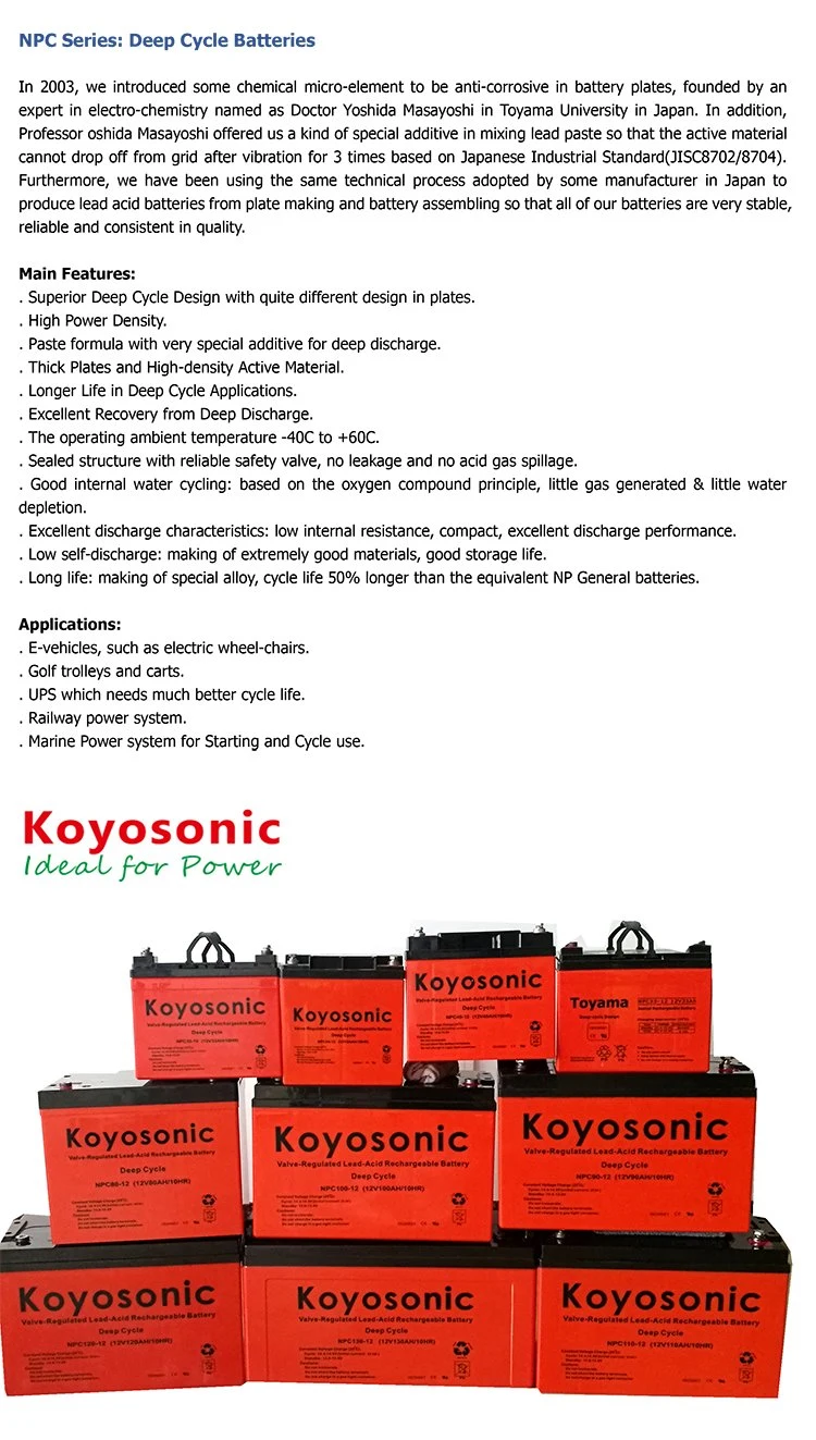 CE SGS, ISO Motive Power Battery Lawn Mower Battery High Discharge Rate Battery 12V 255ah